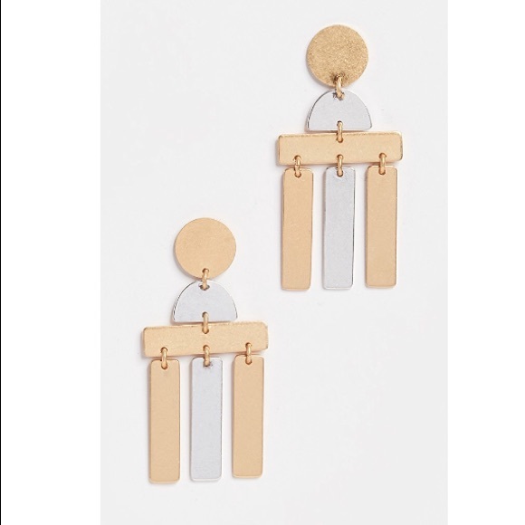 madewell // mixed metal chandelier earrings - Picture 3 of 3